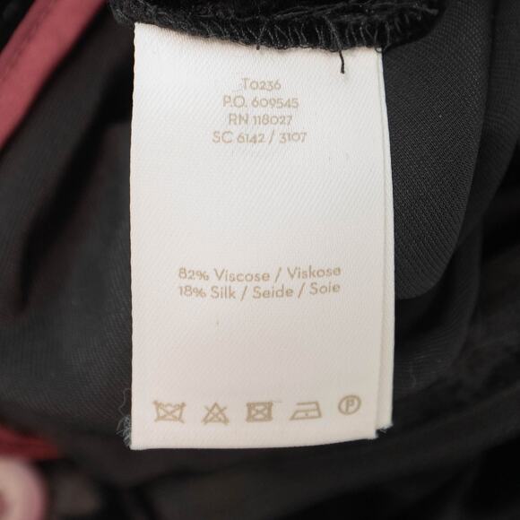 Boden Velvet Culotte Cropped Wide Leg Silk Blend Black Holiday Pants Size 6 - Picture 8 of 10